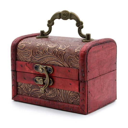 Baúl Colonial Grande de Madera con Estampado Floral
