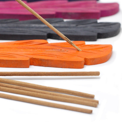 Quemador de Incienso de 10" en Madera de Mango Colores Surtidos