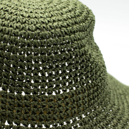 Nomad Sari Sombrero de sol de paja flexible - verde musgo