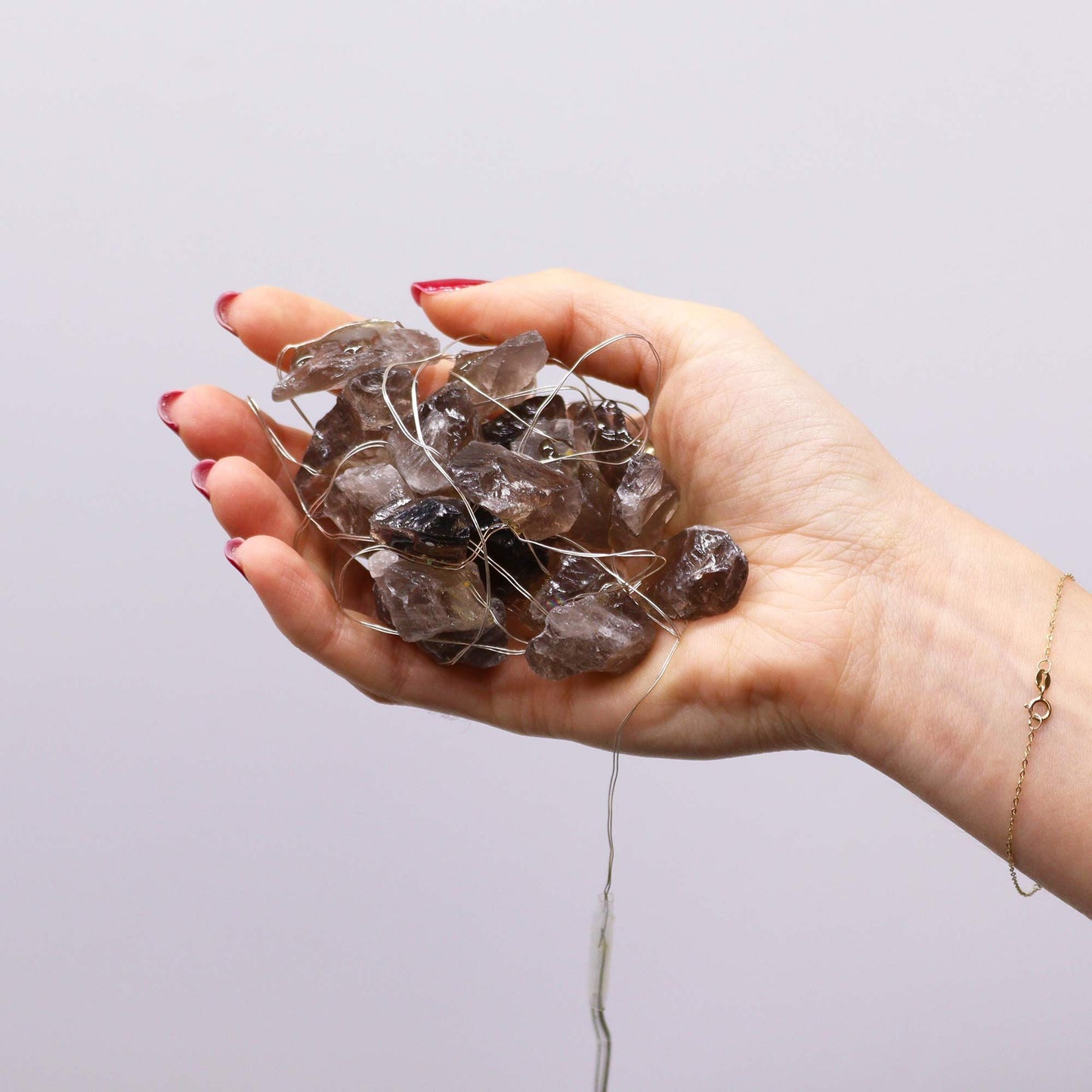 Luces de Encantamiento de Piedras de Citrino Ahumado