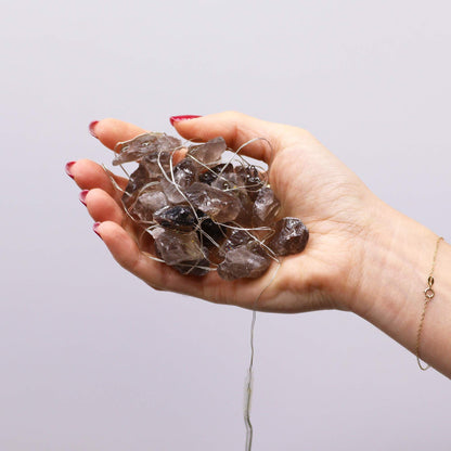 Luces de Encantamiento de Piedras de Citrino Ahumado