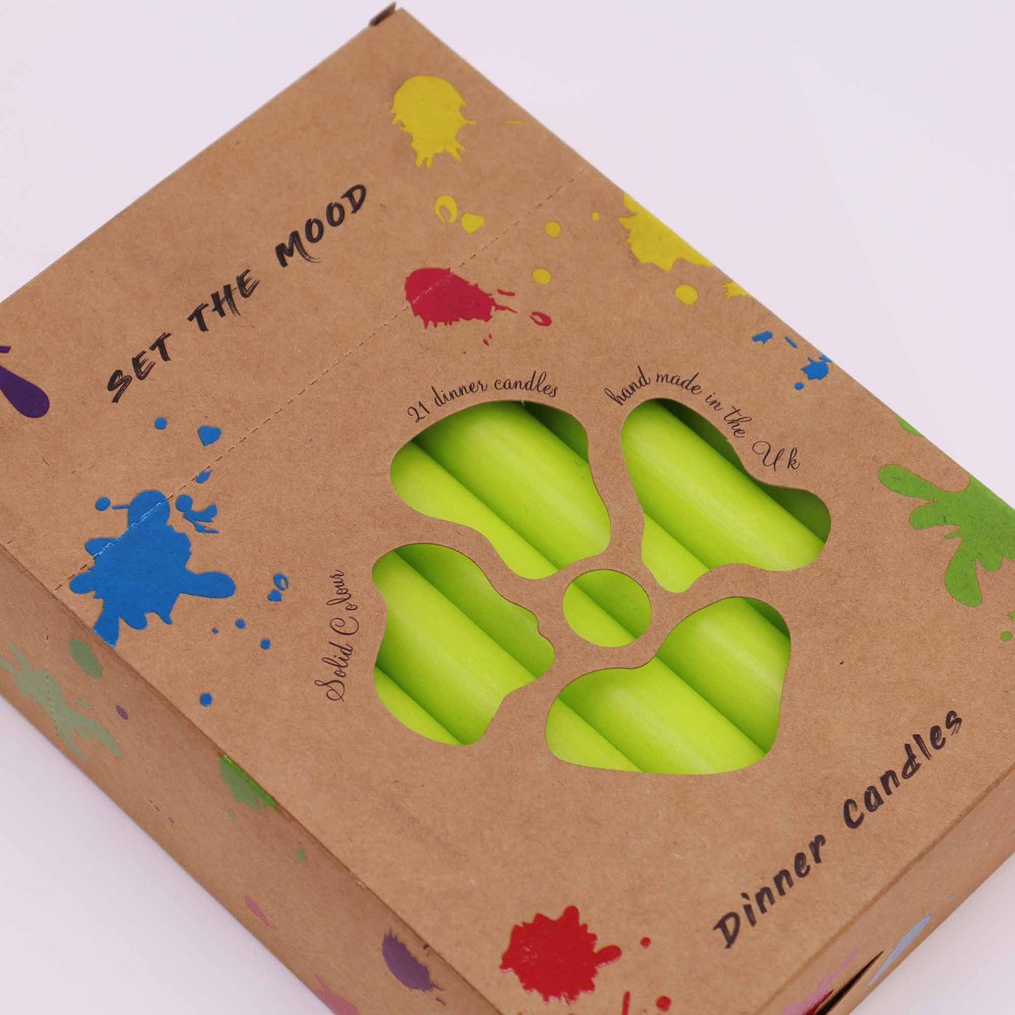 Caja de Velas en Color Verde Lima (Pack de 21 Unids)