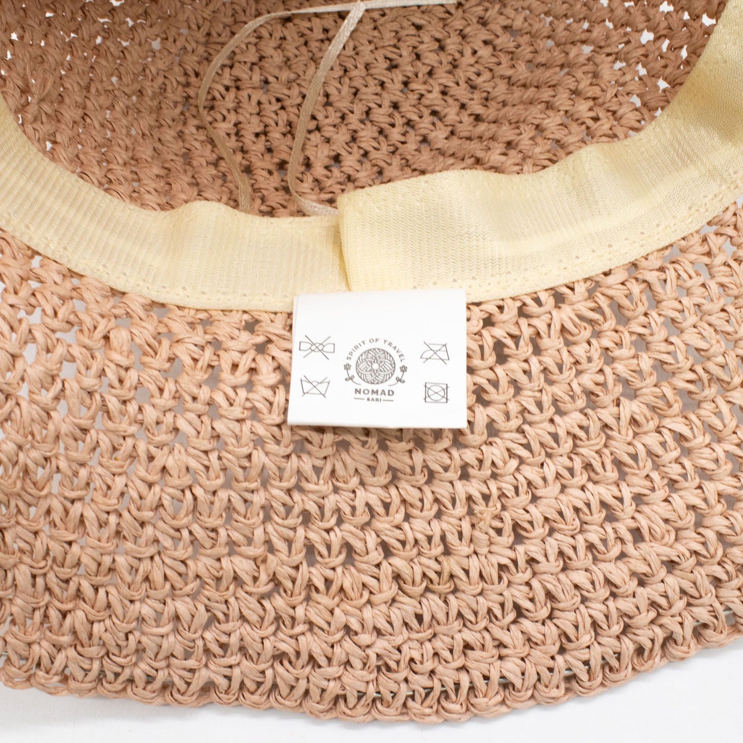 Nomad Sari Sombrero de paja de ala ancha - Rosa Rubor