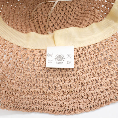 Nomad Sari Sombrero de paja de ala ancha - Rosa Rubor