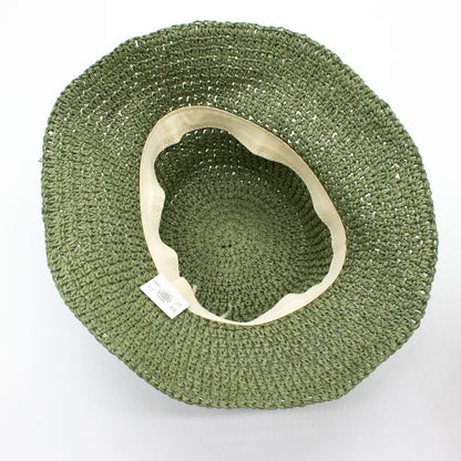 Nomad Sari Sombrero de sol de paja flexible - verde musgo
