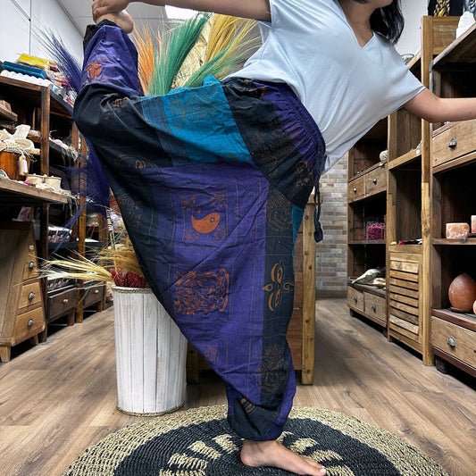 Pantalón de Yoga Morado con Impreso de Aladdin del Himalaya