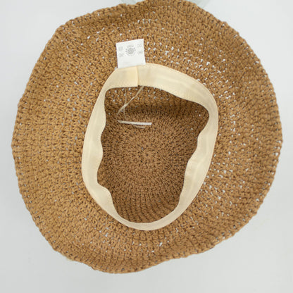 Nomad Sari Sombrero de Paja con Ala Flexible para Sol - Café y Daiseys