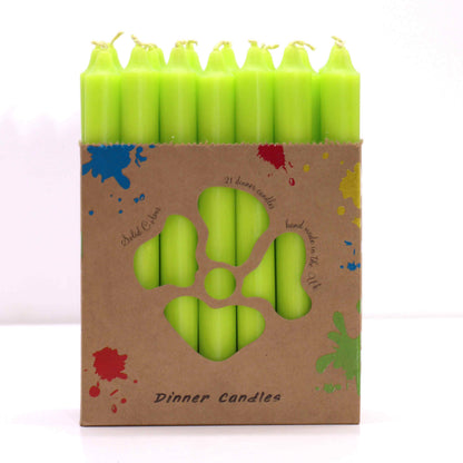 Caja de Velas en Color Verde Lima (Pack de 21 Unids)