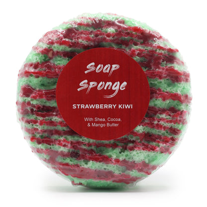 Esponja con Jabón 2 en 1 Exfoliante –  Fresa Kiwi