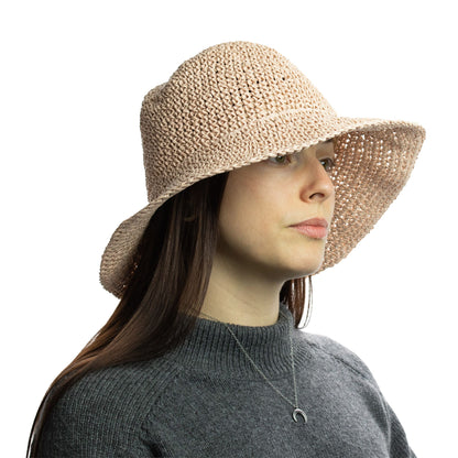 Nomad Sari Sombrero de paja de ala ancha - Rosa Rubor