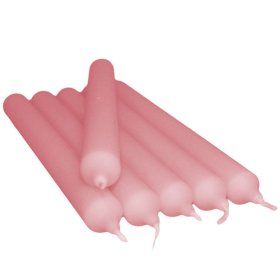 Juego de 6 Velas a Granel en Color Rosa