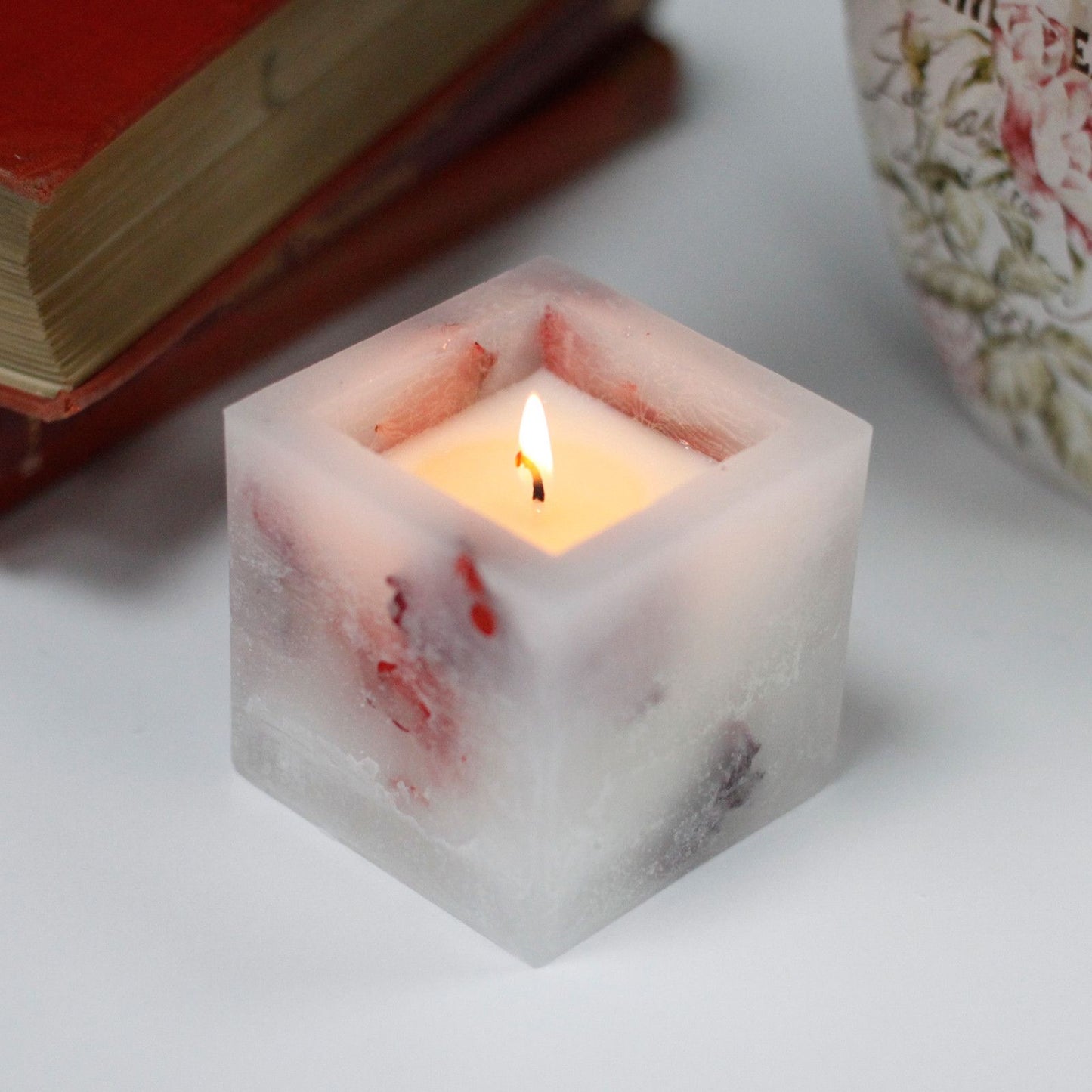 Vela Encantada - Frasco Cuadrado Pequeño - Rosa