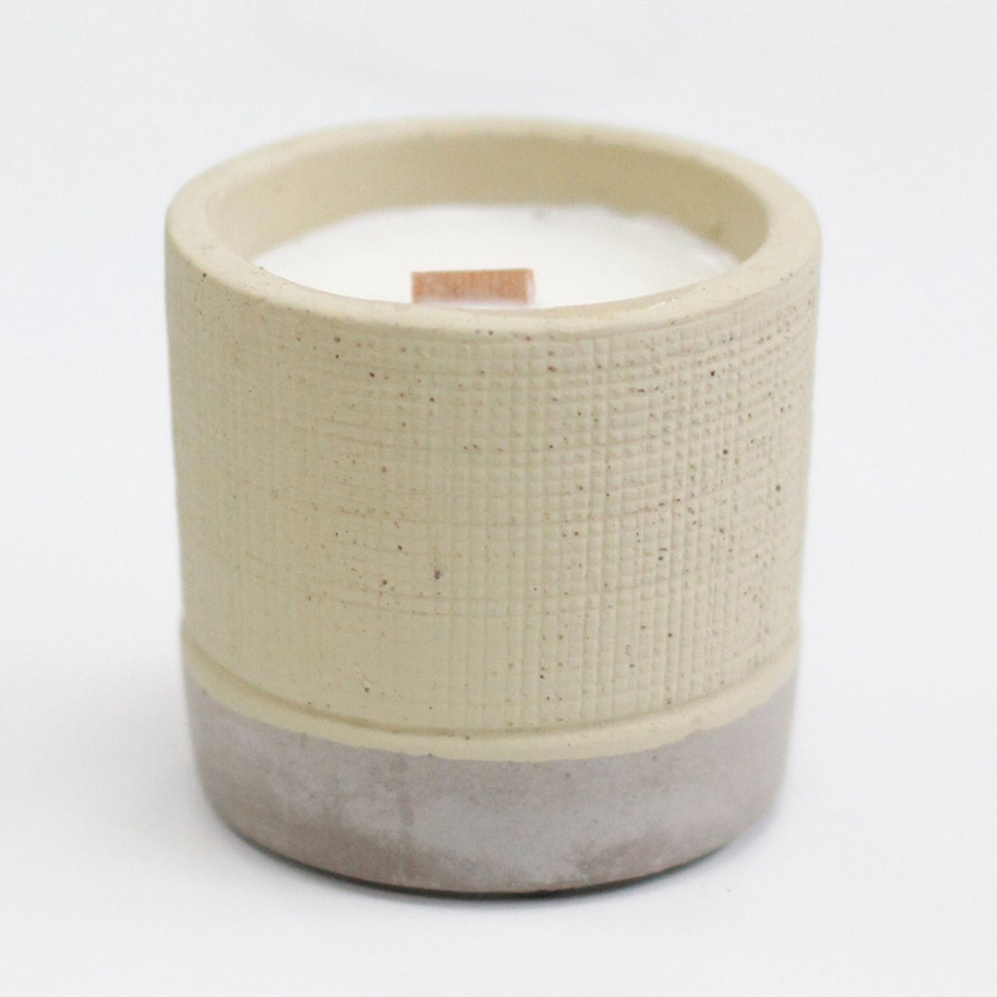 Vela con Mecha de Madera, Maceta de Gres