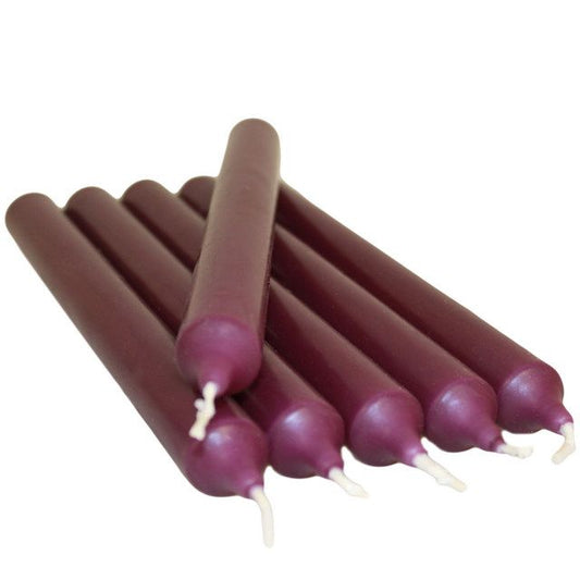 Juego de 6 Velas a Granel en color Violeta