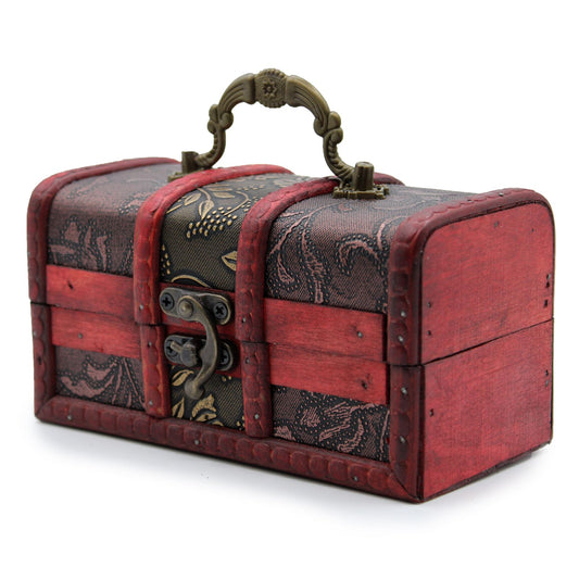 Baúl Colonial Grande de Madera con Panel Dorado