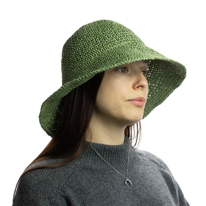 Nomad Sari Sombrero de sol de paja flexible - verde musgo