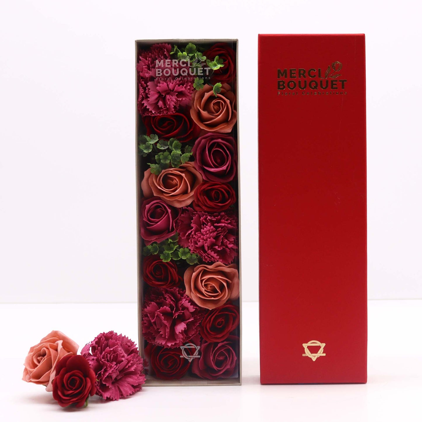 Caja Larga - Rosas Vintage - Flores de Jabón