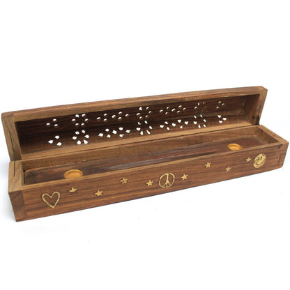 Quemador de Incienso Forma de Caja Paz y Amor (Pack de 2 Unids)