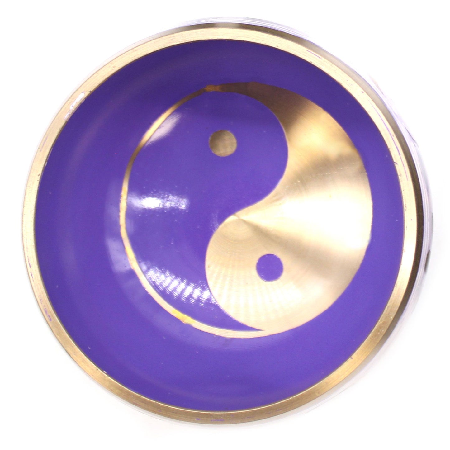 Cuenco Tibetano Blanco/Morado Yin & Yang (10,7cm)