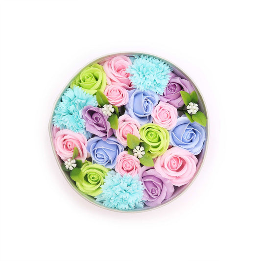 Caja Redonda - Baby Blessings - Flores de Jabón