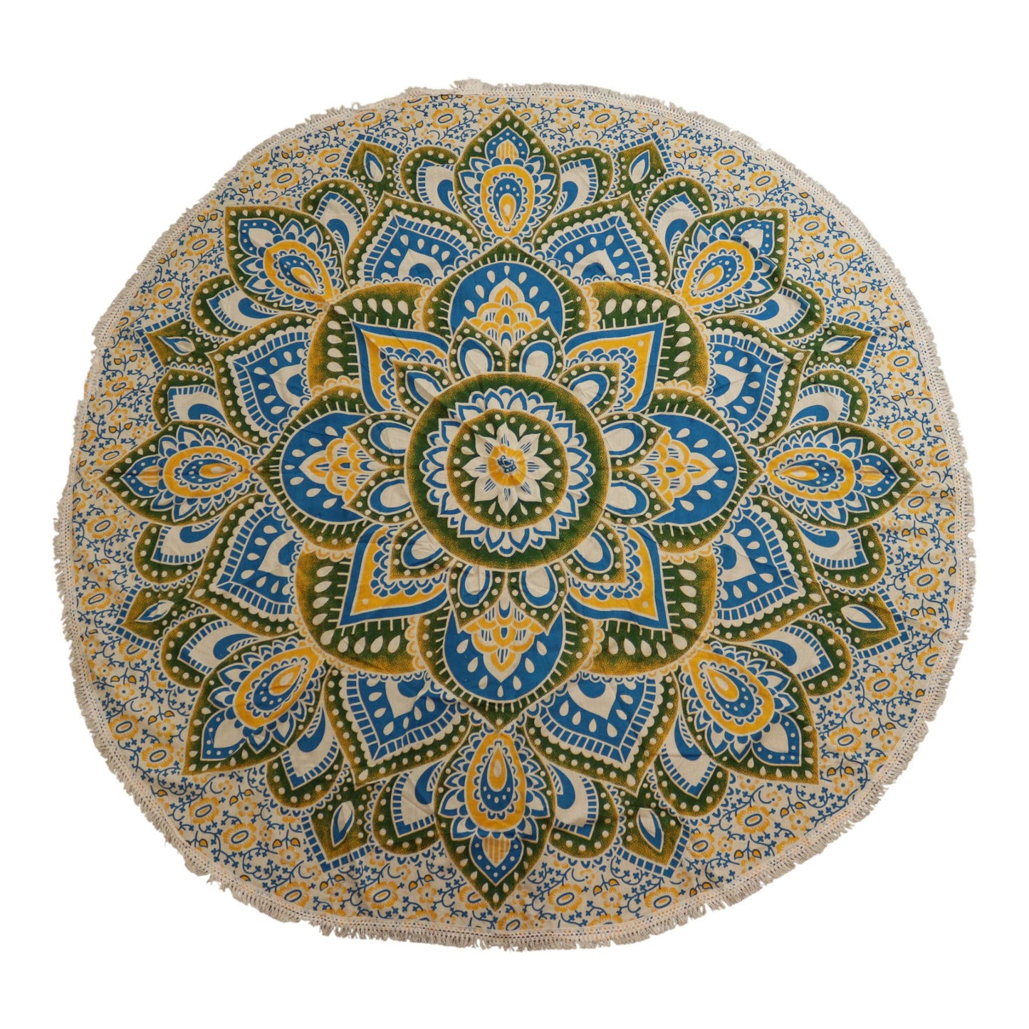 Gran Mandala Roundy Arte (180 cm) - Amarillo y Azul