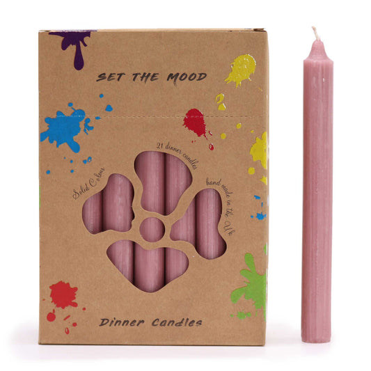 Caja de Velas para Mesa de Color Rosa Rústico (Pack de 21 unids)