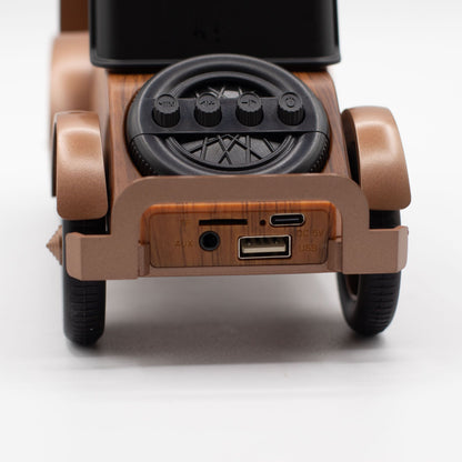 Altavoz clásico para coche vintage y soporte para teléfono - Bluetooth - 5 vatios