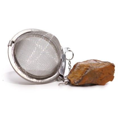Colador de Té con piedra Ojo de Tigre Dorado