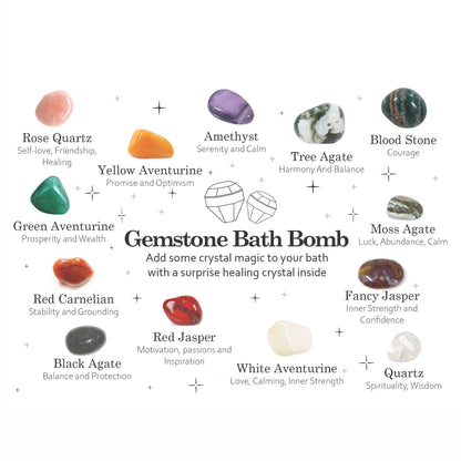 Bomba de Baño de Piedras Preciosas - Blanca y Roja