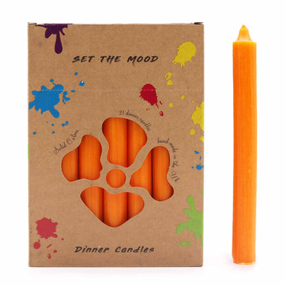 Caja de Velas para Mesa de Color Mango Rústico (Pack de 21 unids)