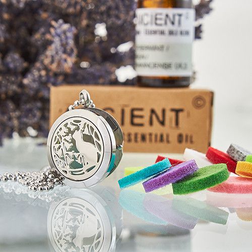 Collar Difusor de Aromaterapia con Figura de Gato y Flores (25mm)