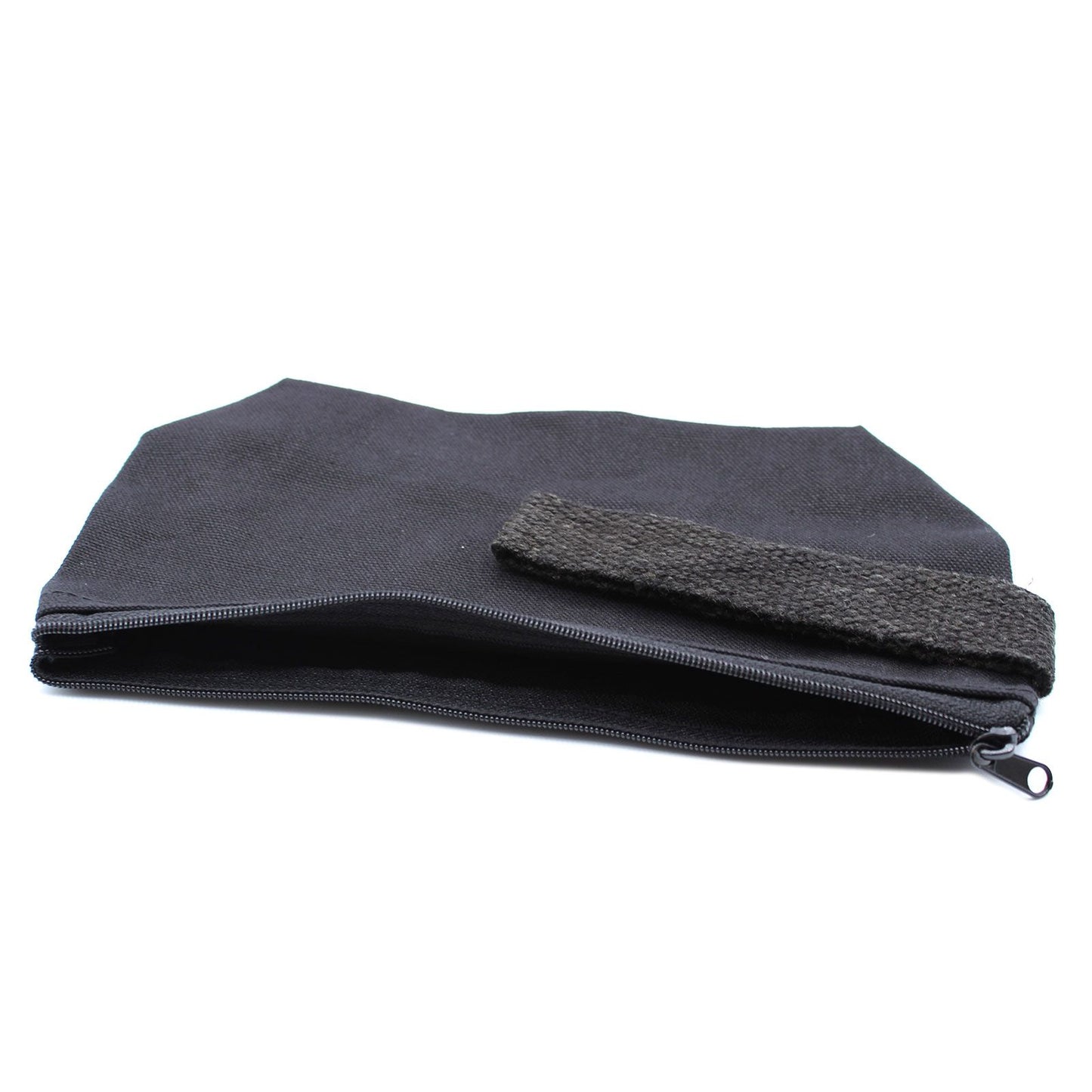 Neceser de algodón negro 10 oz - correa de mano