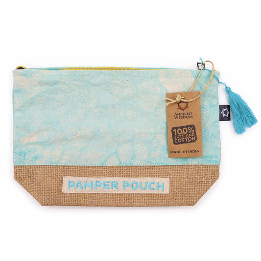 Bolso de Cuidado Personal Azul Turquesa Lavado a Piedra