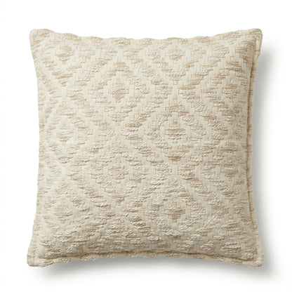 Funda de cojín clásica - Geo crema neutra - 45x45 cm