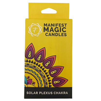 Velas Manifiesto Mágico Amarillas Chakra del Plexo Solar (Pack de 12 Unids)