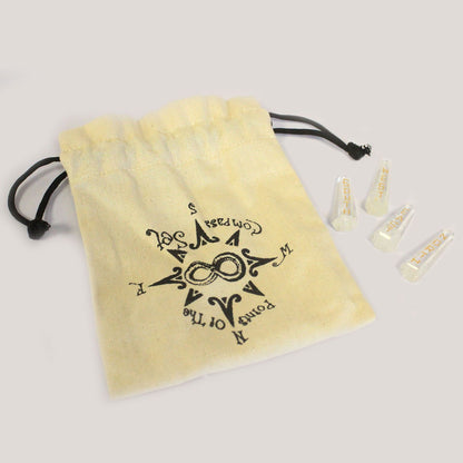 Juego de Piedras de Cuarzo Blanco con Los Puntos Cardinales