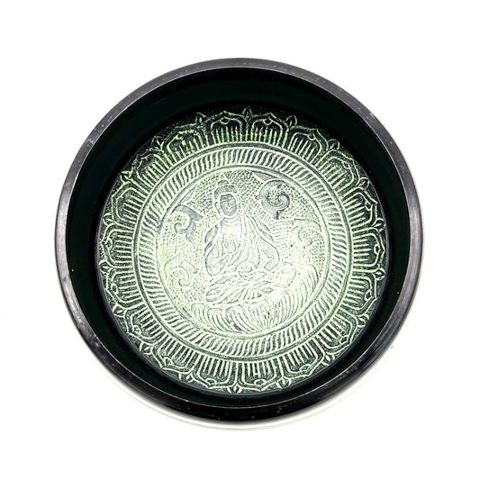 Cuenco Tibetano en polvo de tierra con Buddha Mandala (16cm)