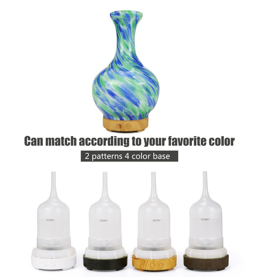 Aroma Difusor de Vidrio Azul y Verde con Enchufe Europeo