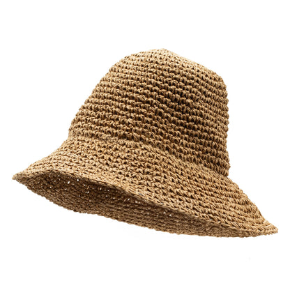 Nomad Sari Sombrero de Sol de Paja con Ala Flexible - Café Natural
