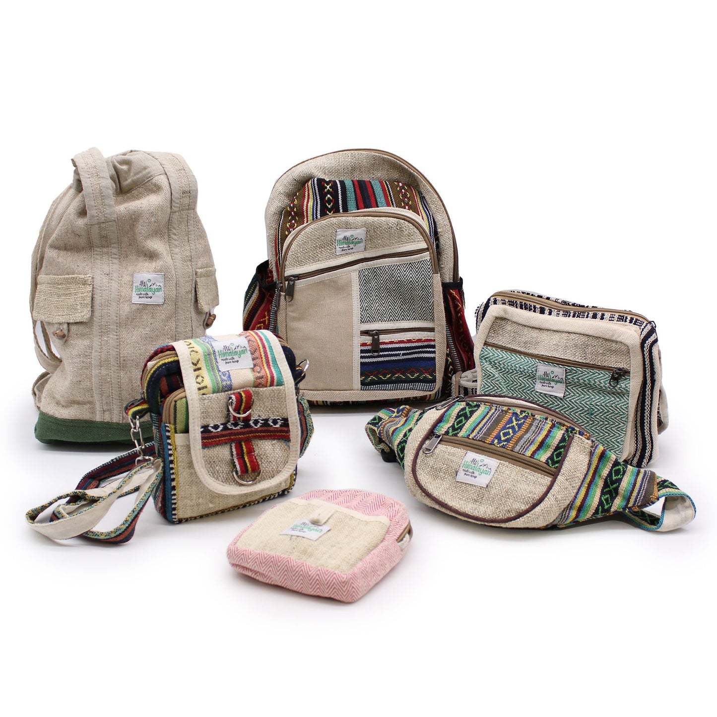 Riñonera - Diseño aleatorio de cáñamo y algodón