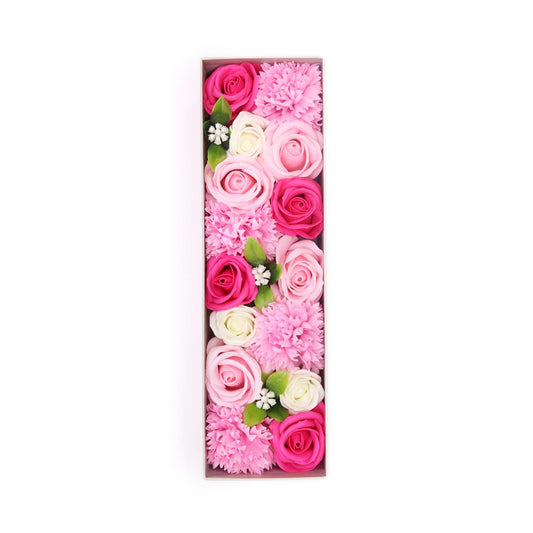 Caja Larga - Baby Blessings - Rosas - Flores de Jabón