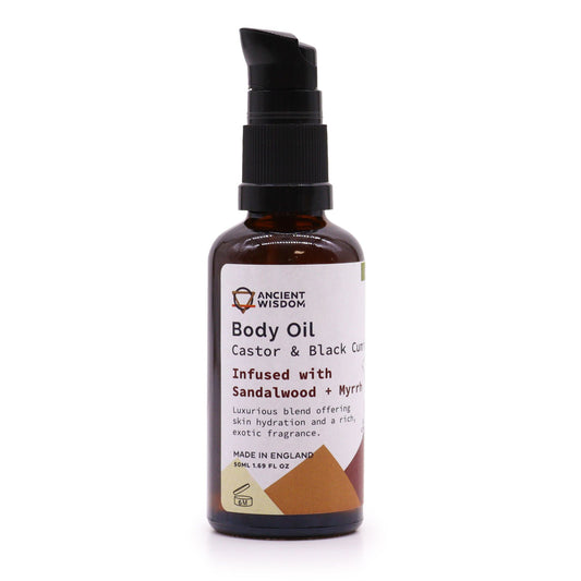 Aceite Corporal Orgánico con Fragancia a Sándalo y Mirra (50ml)