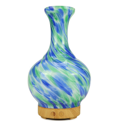 Aroma Difusor de Vidrio Azul y Verde con Enchufe Europeo