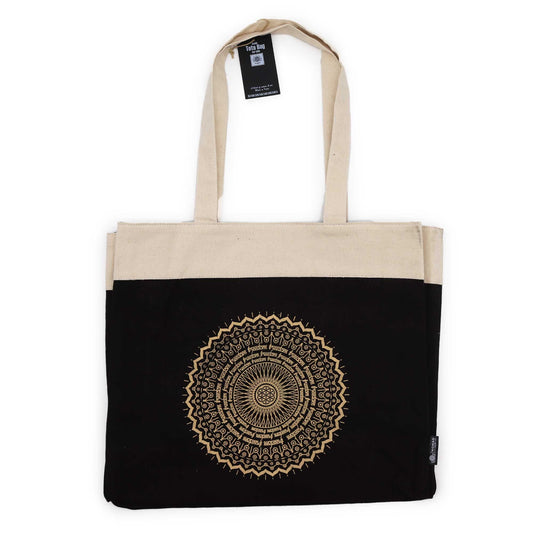 Bolso tote lavado a la piedra extragrande 14 oz - Mandala de la libertad