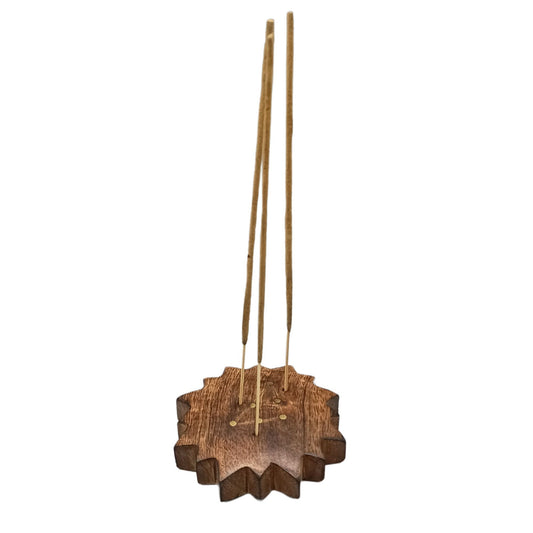 Quemador de iIncienso con Signos del Zodíaco de Latón Grabado Forma de Sol