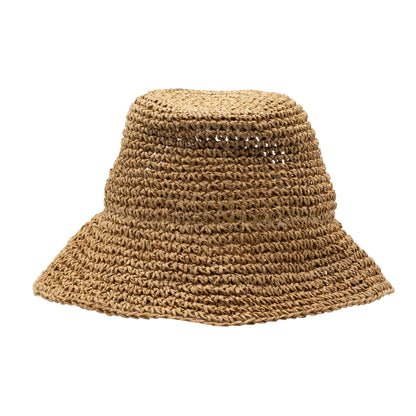 Nomad Sari Sombrero de Sol de Paja con Ala Flexible - Café Natural