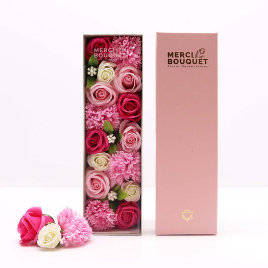 Caja Larga - Baby Blessings - Rosas - Flores de Jabón