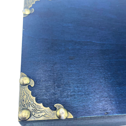 Caja de Té de Madera Azul