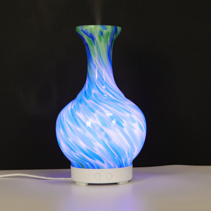 Aroma Difusor de Vidrio Azul y Verde con Enchufe Europeo