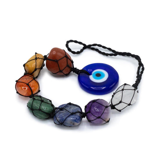 Colgante de Piedra con Chakras para Mal de Ojo